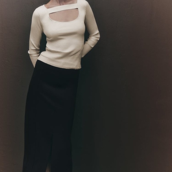 ZARA MIDI SKIRT WITH SIDE SLITS - Picture 7 of 9